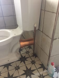Copper soil pipe by bathroom fitters Plymouth | A Rated bathrooms